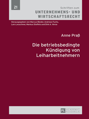 cover image of Die betriebsbedingte Kündigung von Leiharbeitnehmern